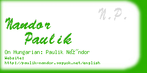 nandor paulik business card